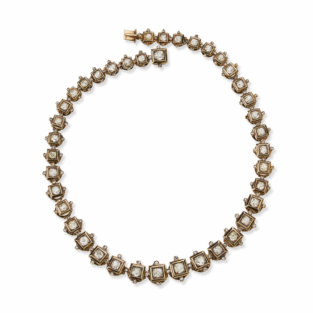 
                      
                        Macklowe Gallery Antique Old Mine-cut Diamond Rivière Necklace
                      
                    
