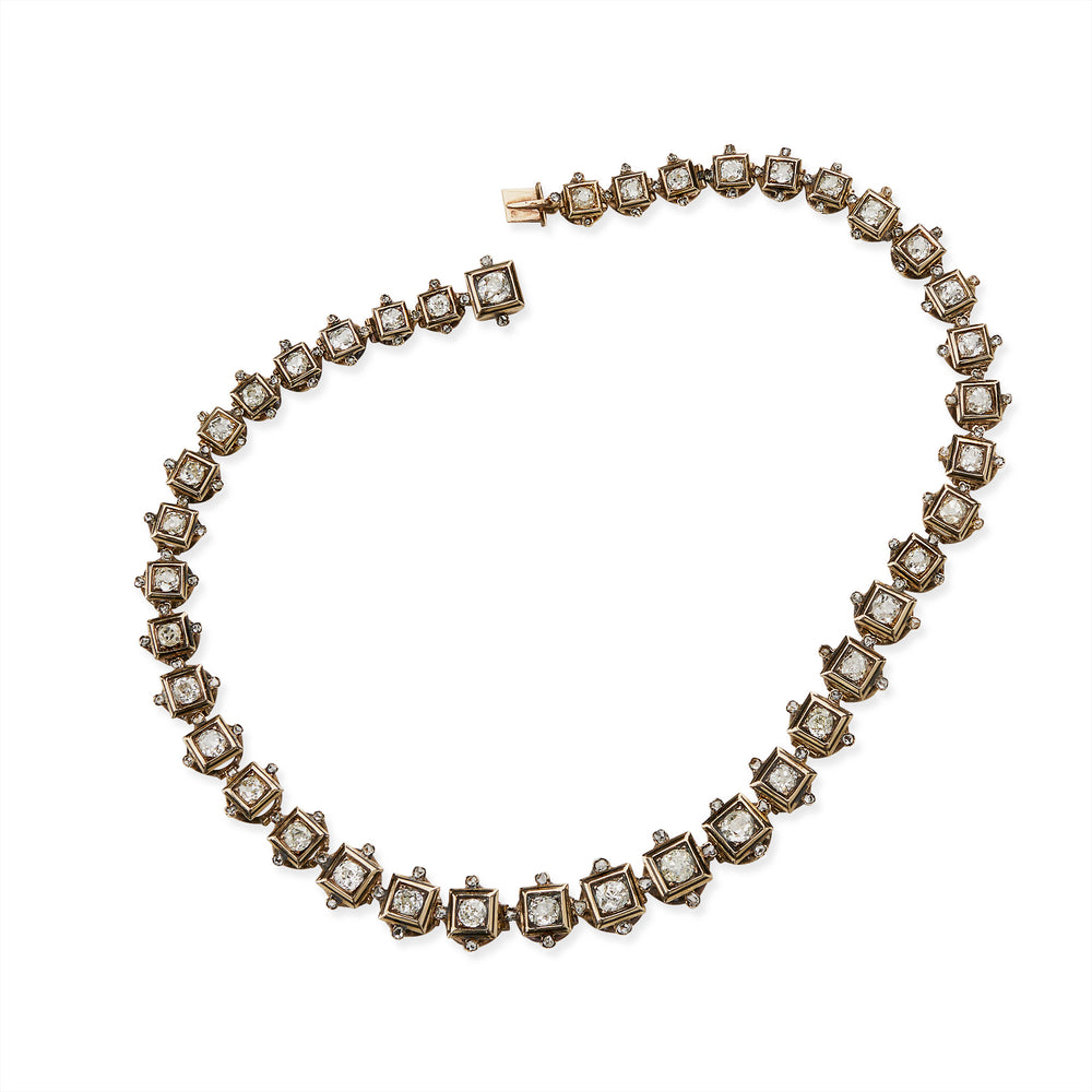 
                      
                        Macklowe Gallery Antique Old Mine-cut Diamond Rivière Necklace
                      
                    
