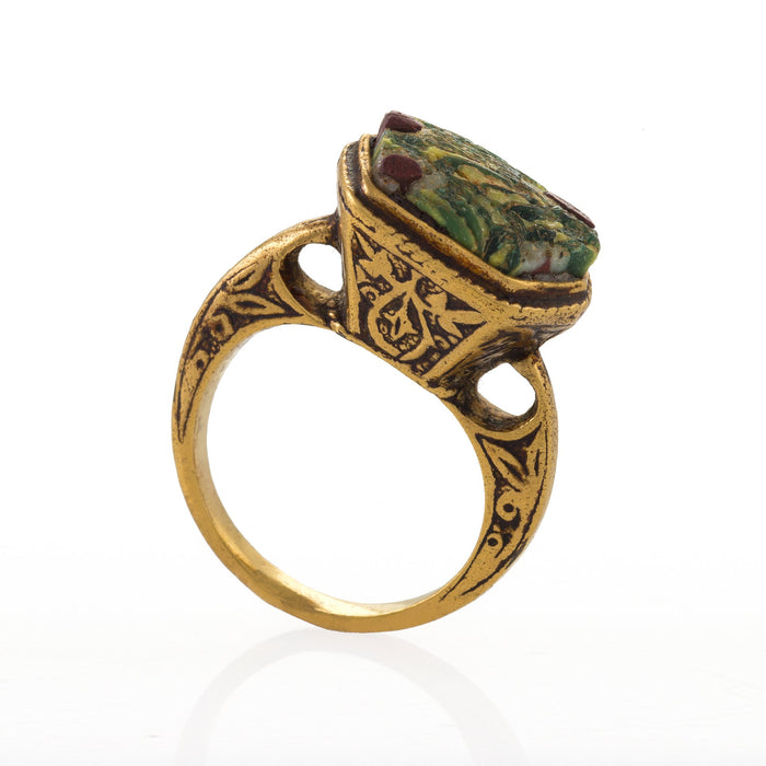 Macklowe Gallery Renaissance Ring with Ancient Roman Mosaic Glass