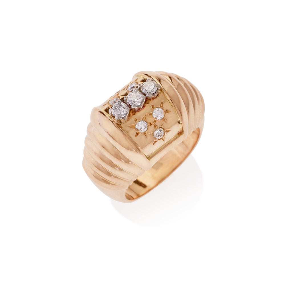 
                      
                        Macklowe Gallery French Retro Star-Set Diamond Ring
                      
                    