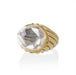 Macklowe Gallery David Webb Rock Crystal and Hammered Gold Bombé Ring