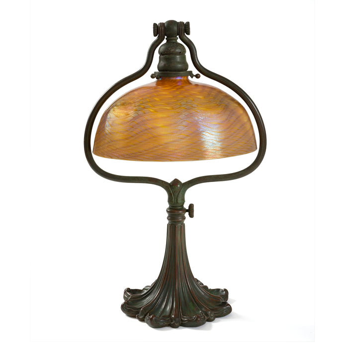 Macklowe Gallery Tiffany Studios New York "Damascene Harp" Desk Lamp