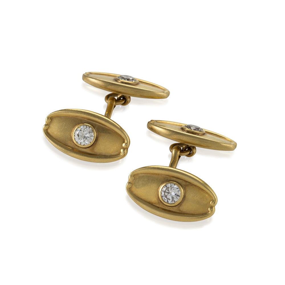 Macklowe Gallery Tiffany & Co. Gold and Diamond Cuff Links