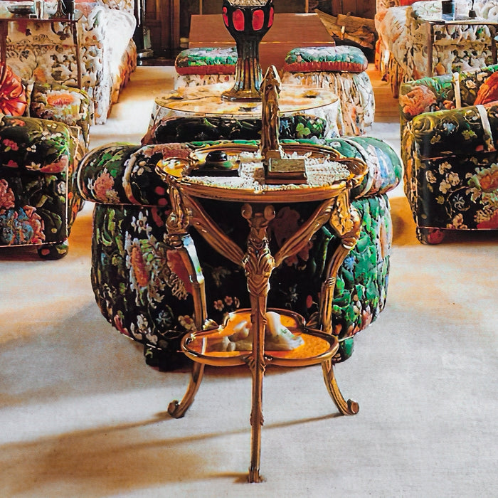 Émile Gallé French Walnut "Libellules" Two-Tiered Table