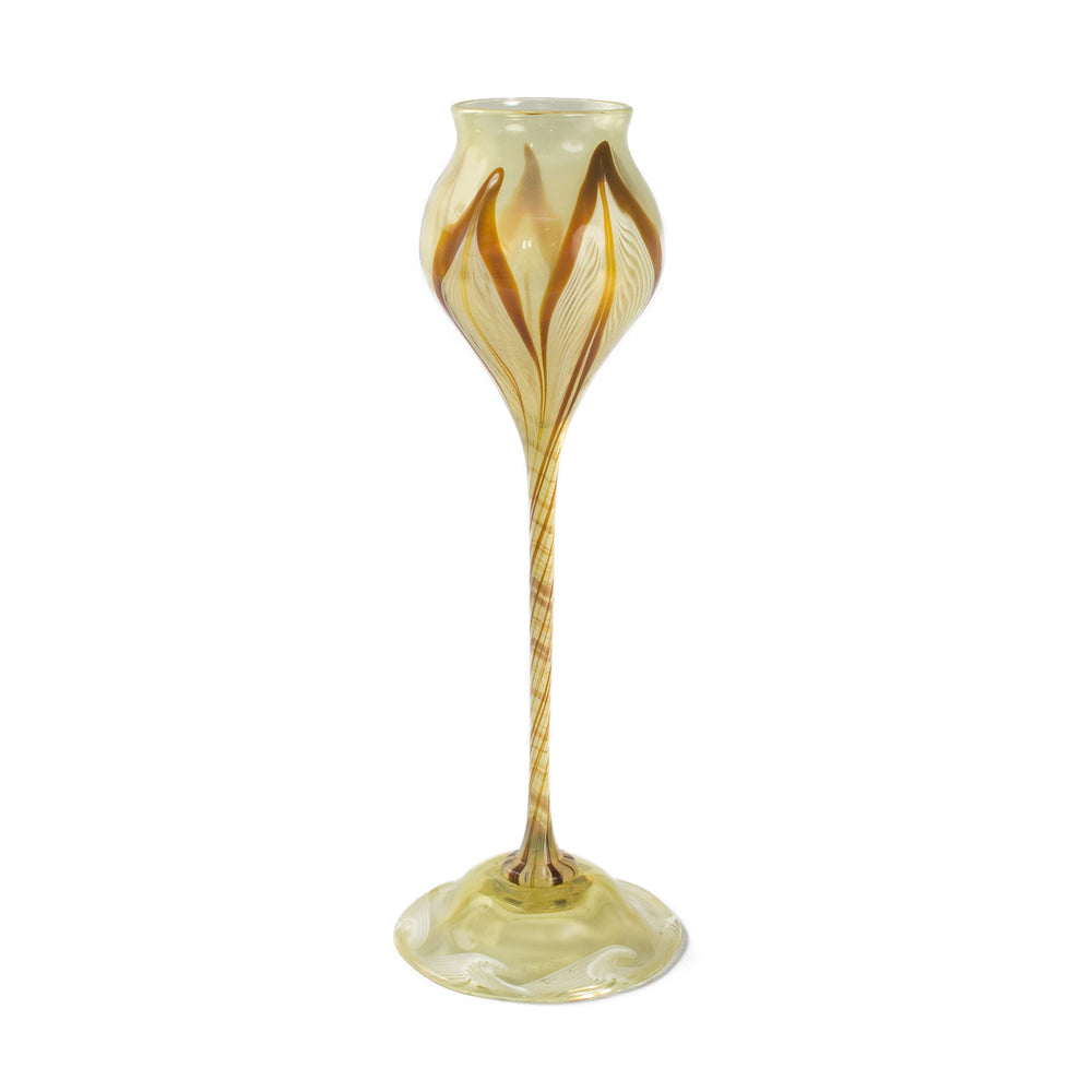 
                      
                        Macklowe Gallery Tiffany Studios New York Favrile Glass Elongated Flower Form Vase
                      
                    
