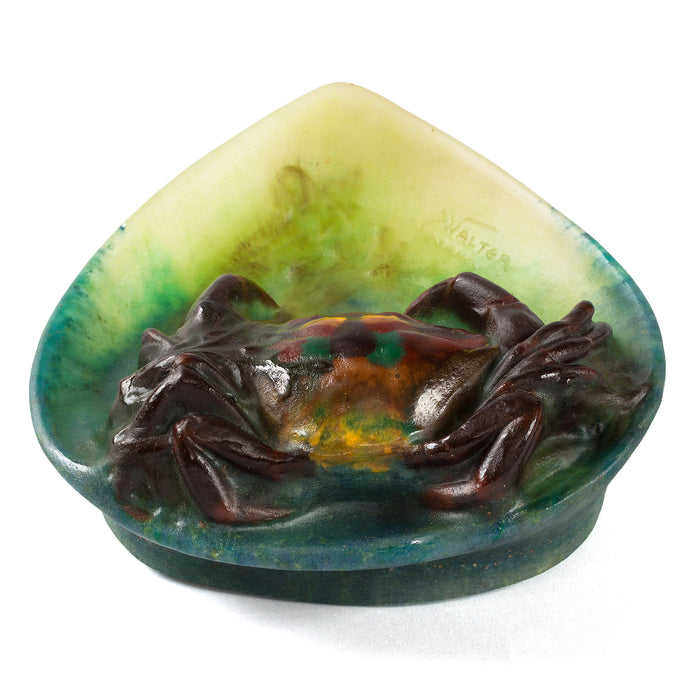 Amalric Walter Small "Crabe" Pâte de Verre Vide-Poche Glass Dish